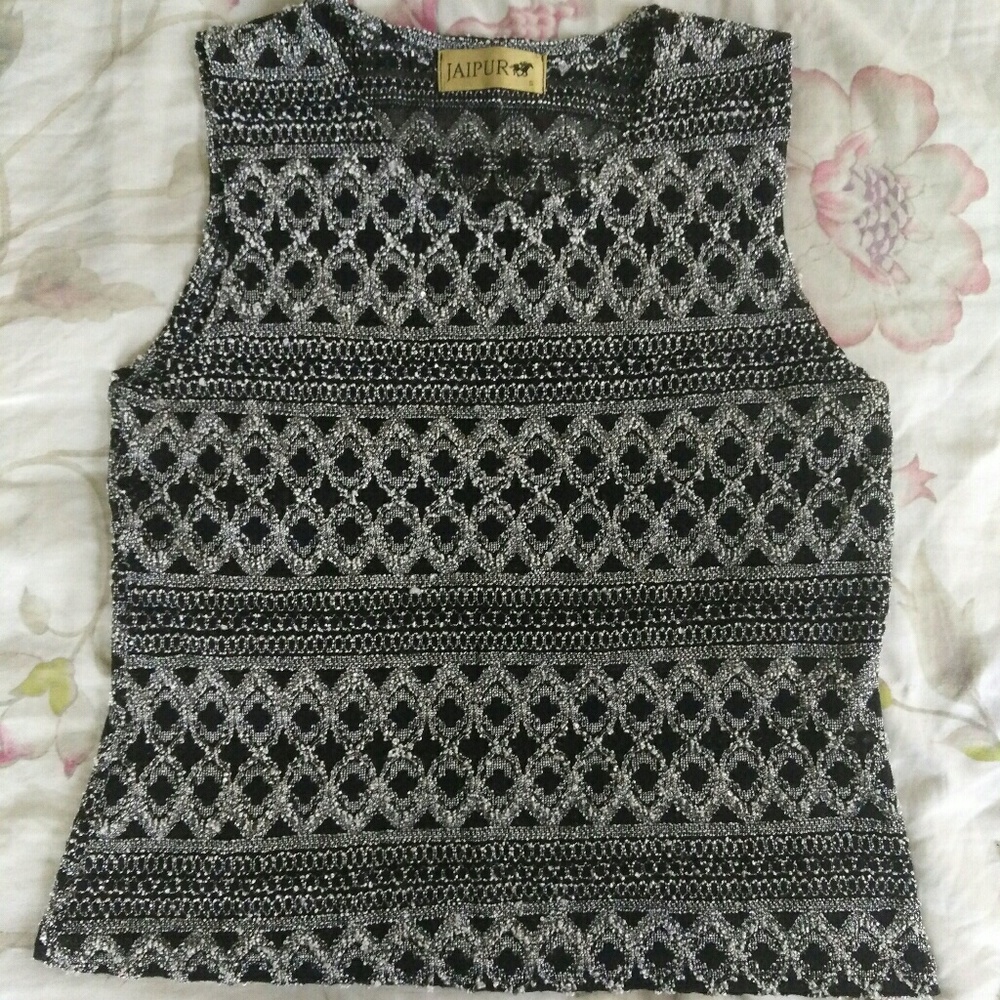 Jaipur Textured Design Tank Top Size Small